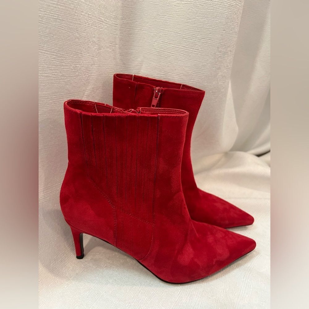Vaneli Red Heeled Boots for Women
